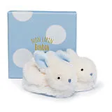 Bonbon Hase Füsslinge mit Rassel, blau 0-6M Spiel