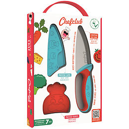 Coffret Le couteau du chef bleu et rouge de Snacking Media