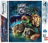 Figured'Art DP-006 - Diamond Painting, Dschungeltiere, 5D Bild (40x50cm) mit eckigen Steinen, DIY Bastelset Spiel