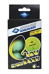 Donic-Schildkröt 608507 - Glow in the Dark, 6 fluoreszierende Tischtennisbälle, grün Spiel