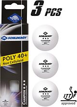 Schildkroet 608540 - Tischtennisball 3-Stern Champion ITTF, Poly 40+ Qualität, 3 Stk. im Karton, Weiß Spiel