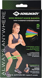 Schildkröt 960126 - Fitness, Mini Resistance Bands, 5er Set, Widerstandband Set, 5 verschiedene Stärken, Fitnessband, Gymnastikbänder Spiel