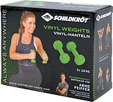 Schildkröt 960205 - Vinyl-Hanteln, 1,0 kg Set, limegreen, Heim-Fitnessgerät Spiel