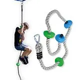 Schildkröt 970712 - Jungle Rope - Kletterseil 250 cm mit Handgriffe, Fußtritte Spiel