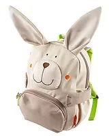 Sigikid 25437 - Rucksack Hase mit 3D-Details, beige, Kinderrucksack Spiel