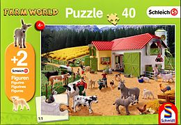 Schleich: Ein Tag auf dem Bauernhof, 40 Teile Puzzle. Mit 2 Schleich-Figuren Spiel