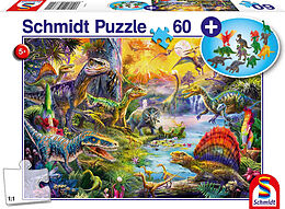 Dinosaurier. Puzzle 60 Teile, mit Add-on (Dinosaurier-Figuren-Set) Spiel