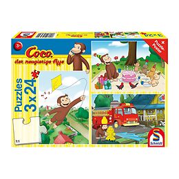 Coco, der neugierige Affe, Spaß mit Coco, 3x24 Teile (Puzzle) Spiel