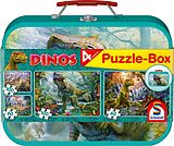 Dinos, Puzzle-Box, 2 x 60, 2 x100 Teile im Metallkoffer Spiel