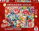 Hexagon Puzzle, Große Blüten, 592 Teile Spiel