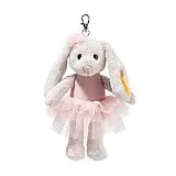 Steiff 112614 - Anhänger Hoppie Balletthase, weiß/rosa, Plüsch-Schlüsselanhänger, 16 cm Spiel