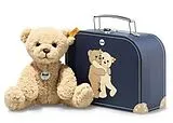 Steiff 114021 - Ben Teddybär mit Koffer, Plüsch-Bär hellbraun, 25 cm Spiel