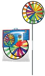 Paul Günther 1304 - Twin Wheel, Windspiel, bunt, wetterfest, für Balkon und Garten, 28x70cm Spiel