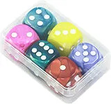 Würfel Pearl ass. 6 Stück Spiel