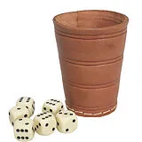 Würfelbecher mit 6 Würfeln Spiel