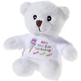 Heunec 131873 - Bär zum Schulanfang mit Shirt klein 2-fach, sitzend, 12cm Spiel