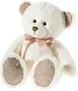 Heunec 134157 - Pearlie Bär Creamie mit rosa Schleife Teddy, creme, 23cm Spiel