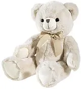 Heunec 140653 - Bär mit Schleife, beige, Stofftier, Plüschtier, 42cm Spiel