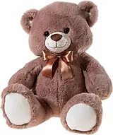 Heunec 142053 - Teddybär mit Schleife, Plüsch, kittfarbend, 55 cm Spiel