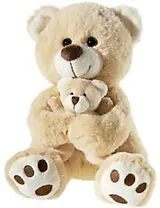Heunec 504868 - BAER hellbraun mit Baby, 25 cm Spiel