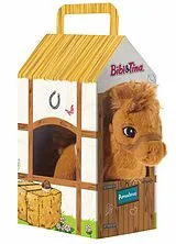 Heunec 636965 - Bibi & Tina, Pferd Amadeus im Stall, stehend, Plüschtier, braun 17 cm Spiel
