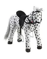 Heunec 723771 - PFERD stehend schwarz/weiß getupft mit Sound, 75 cm Spiel