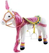 Heunec 730274 - Karussellpferd, Stofftier, Pferd, weiß mit Sound 75cm Spiel