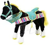 Heunec 730472 - KARUSSELPFERD schwarz mit Sound, 75 cm Spiel