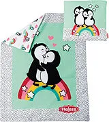 Pu-Bettdecke Pinguin Pünktchen m. Kissen Spiel