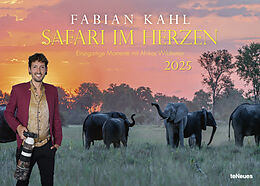 Kalender teNeues - Fabian Kahl: Safari im Herzen 2025 Wandkalender, 70x50cm, Posterkalender mit einzigartigen Momenten mit Afrikas Wildtieren, fotografiert von Fabian Kahl, QR-Code mit persönlicher Einleitung von 