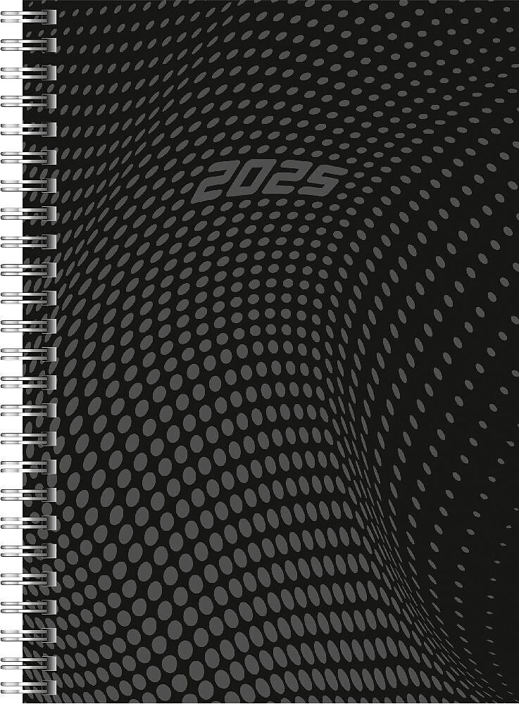 rido/idé 7021804905 Buchkalender Modell Timing 1 (2025)| 2 Seiten = 1 Woche| A5| 160 Seiten| PP-Einband| schwarz