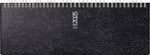 rido/idé 7036142905 Querterminbuch Modell septant (2025)| 2 Seiten = 1 Woche| 305 × 105 mm| 128 Seiten| Schaumfolien-Einband Catana| schwarz