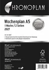 Agenden-Zubehör Jahr CHRONOPLAN Ersatz Wochenplan 2027 50237Z.27 1W/2S in Spalten A5 von
