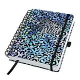 Fester Einband SIGEL JN652 Spiral-Notizbuch Jolie, Blue Leo Love, ca. A5, blanko von