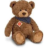 Teddy Hermann 91363 - Teddy braun mit Tuch, sitzend, 48 cm, Plüschtier Spiel