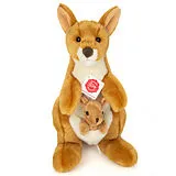 Teddy Hermann 916338 - Känguru mit Baby, 30 cm, Plüschtier Spiel
