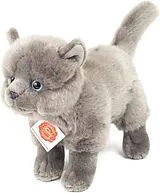 Teddy Hermann 91836 - Katze Kartäuser stehend, 20 cm, Plüschtier Spiel
