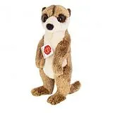 Teddy Hermann 92655 - Erdmännchen stehend, Wildtier, Plüschtier, Stofftier, 29 cm Spiel
