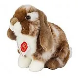 Teddy Hermann 93724 - Hase sitzend dunkelbraun weiß gescheckt, Bauernhoftier, Plüschtier, Stofftier, 20 cm Spiel