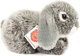 Teddy Hermann 93728 - Hase, Widder-Kaninchen grau, 18 cm, liegend, Plüschtier Spiel