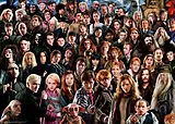 70 Charaktere aus der zauberhaften Welt von Hogwarts auf einem Puzzle Spiel