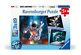 Ravensburger Kinderpuzzle - 12000860 Abenteuer Weltraum- 3x49 Teile Puzzle für Kinder ab 5 Jahren Spiel