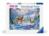 Rehe und Hirsche im Winter Spiel