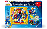 Ravensburger Kinderpuzzle 12001133 - Die Abenteuer von Sonic - 3x49 Teile Sonic Puzzle für Kinder ab 5 Jahren Spiel