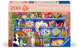 Ravensburger Puzzle 12001367 - Katzen im Regal - Puzzle für ältere Menschen und Senioren, mit 200 extra griffigen Puzzleteilen, großer Bildvorlage und Unterlage zum Puzzeln Spiel