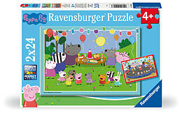 Ravensburger Kinderpuzzle 12004018 - Partyzeit! - 2x24 Teile Peppa Pig Puzzle für Kinder ab 4 Jahren Spiel