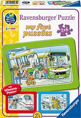 Unterwegs mit Bus, Bahn und Flugzeug Kinderpuzzle Spiel