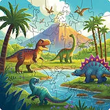 Kinderpuzzle 44 Teile - Dinosaurier Welt Spiel