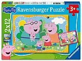 Kinderpuzzle 2x12 Teile - Peppa Wutz - Glückliche Familie Wutz! Spiel