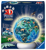 3D Puzzle-Ball Nachtlicht Erde mit Tiermotiven Spiel